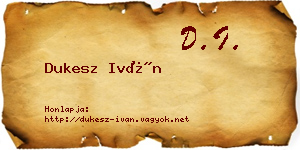 Dukesz Iván névjegykártya